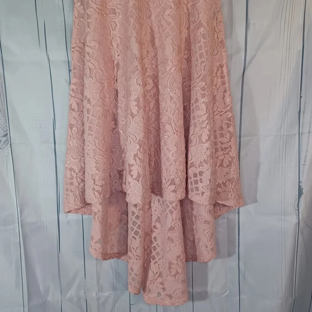 City Studio off the shoulder pink sparkle dress. - Picture 3 of 13